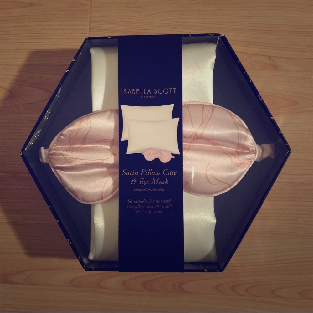 Satin pillow case and sleeping eye mask